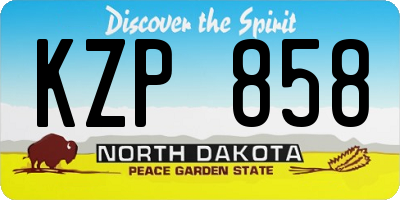 ND license plate KZP858