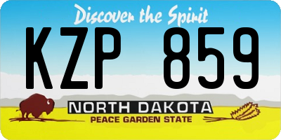 ND license plate KZP859