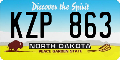 ND license plate KZP863