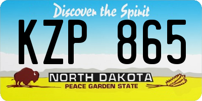 ND license plate KZP865