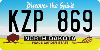 ND license plate KZP869