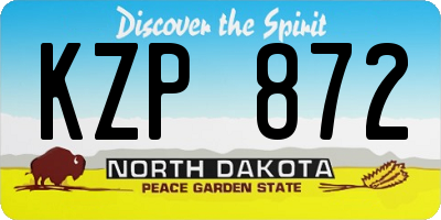 ND license plate KZP872