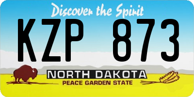 ND license plate KZP873