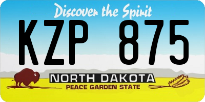 ND license plate KZP875