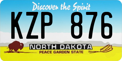 ND license plate KZP876