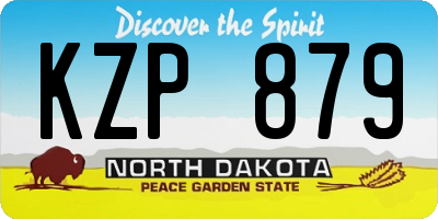 ND license plate KZP879