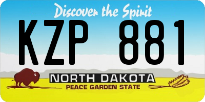 ND license plate KZP881