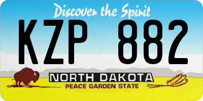 ND license plate KZP882