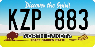 ND license plate KZP883