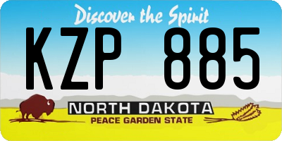 ND license plate KZP885