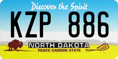 ND license plate KZP886