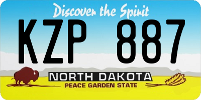 ND license plate KZP887
