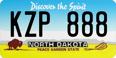 ND license plate KZP888