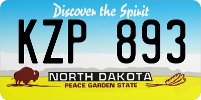ND license plate KZP893