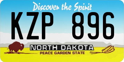 ND license plate KZP896