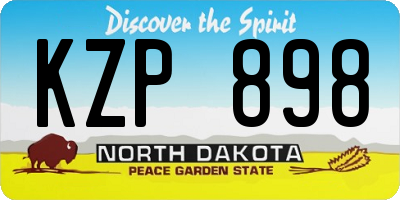 ND license plate KZP898