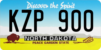 ND license plate KZP900