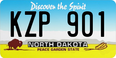 ND license plate KZP901