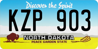 ND license plate KZP903