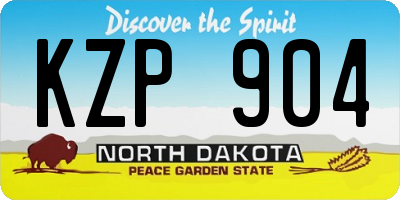 ND license plate KZP904