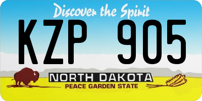 ND license plate KZP905