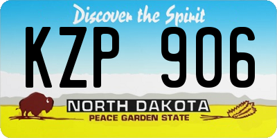 ND license plate KZP906