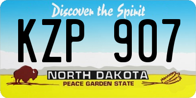 ND license plate KZP907