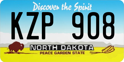 ND license plate KZP908