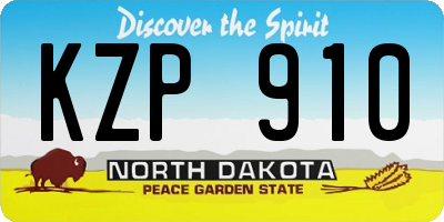 ND license plate KZP910