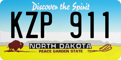 ND license plate KZP911