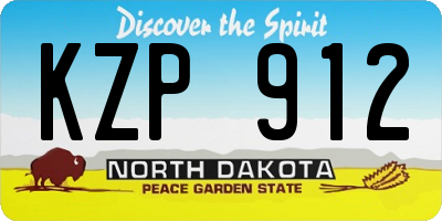 ND license plate KZP912