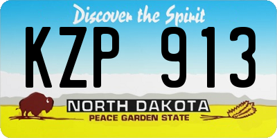 ND license plate KZP913