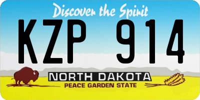 ND license plate KZP914