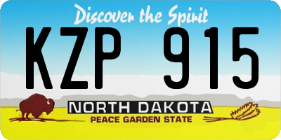 ND license plate KZP915
