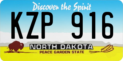 ND license plate KZP916