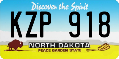 ND license plate KZP918