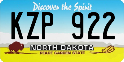 ND license plate KZP922