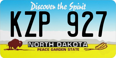 ND license plate KZP927