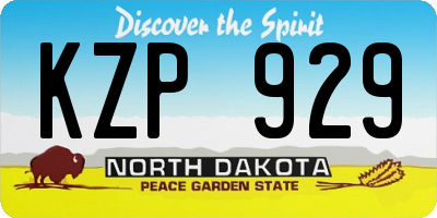 ND license plate KZP929