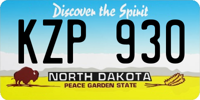 ND license plate KZP930