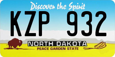 ND license plate KZP932