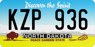 ND license plate KZP936