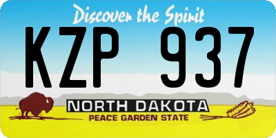 ND license plate KZP937