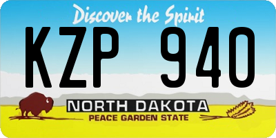 ND license plate KZP940