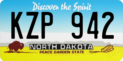 ND license plate KZP942