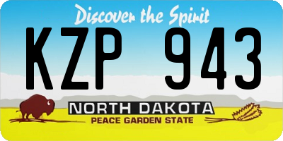 ND license plate KZP943