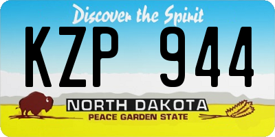ND license plate KZP944