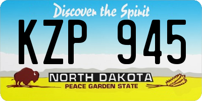 ND license plate KZP945