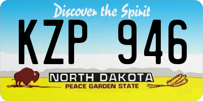 ND license plate KZP946