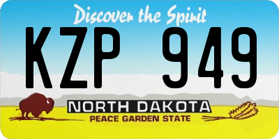 ND license plate KZP949